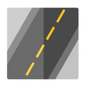 pavage d'asphalte rue avec des lignes jaunes
